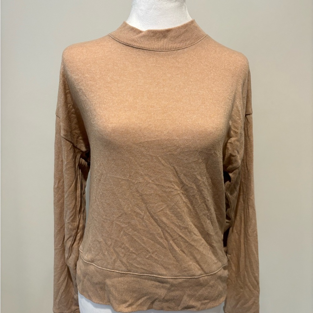 Camel Long Sleeve Lightweight Dolman Sweater